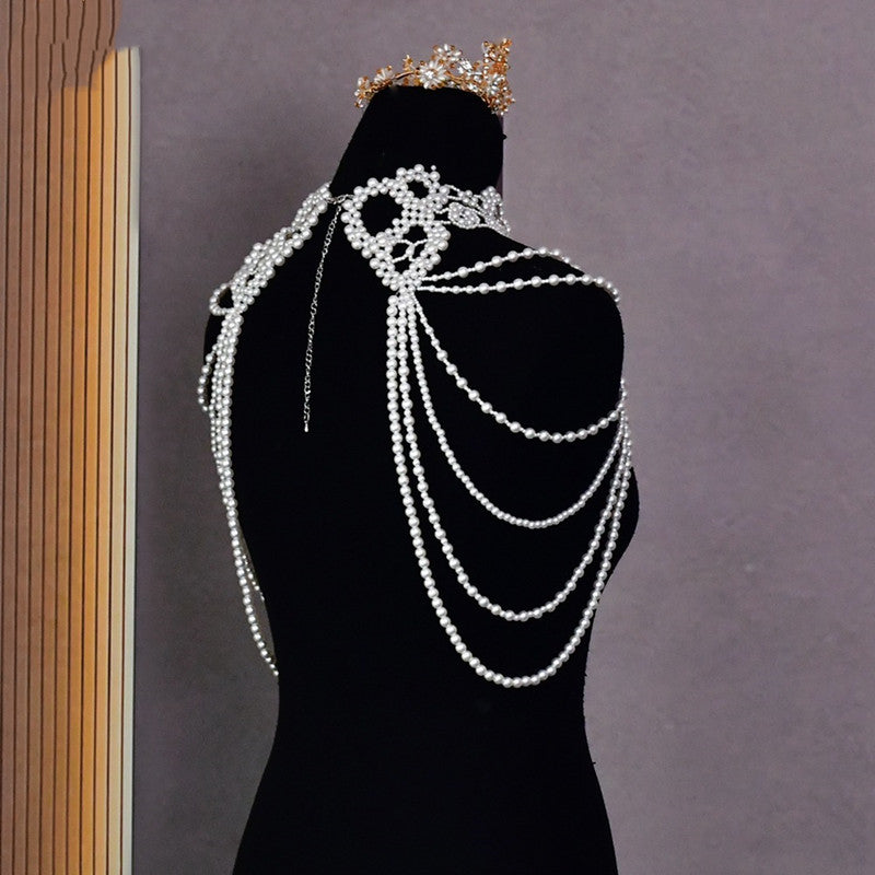 European And American Wedding Bridal Shoulder Chain Mori Pearls