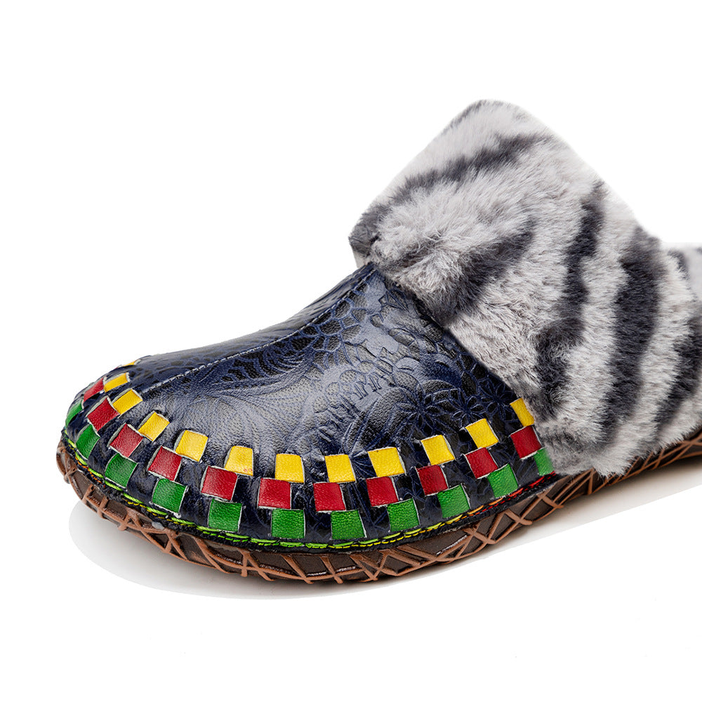 Autumn And Winter New Hairy Slippers Flat Bottom