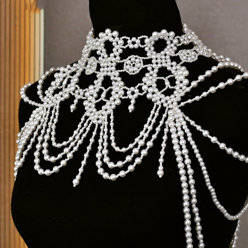 European And American Wedding Bridal Shoulder Chain Mori Pearls