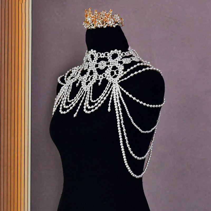 European And American Wedding Bridal Shoulder Chain Mori Pearls